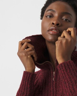 Half-Zip Boucle Sweater | White House Black Market